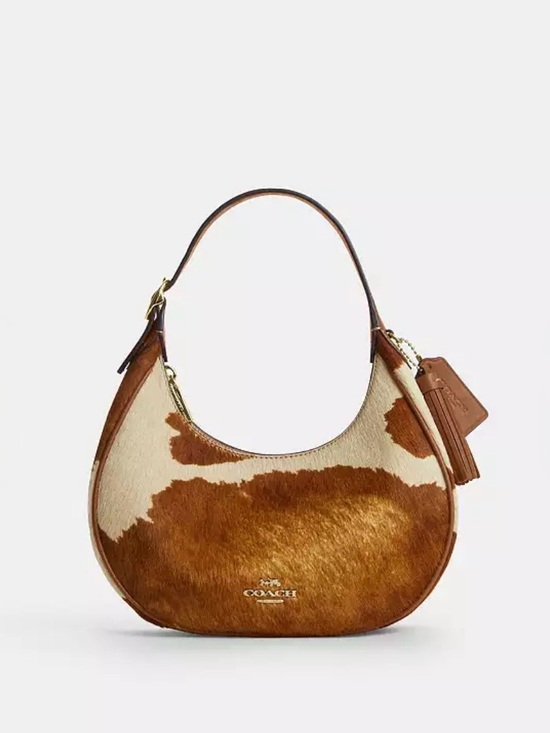 Coach Handbags - Coach Cowhide Crescent Shoulder Bag in Brown and Cream